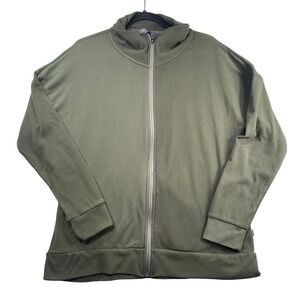 Mondetta Mens Full Zip Mock Neck Activewear Jacket Olive Green Large Stretch